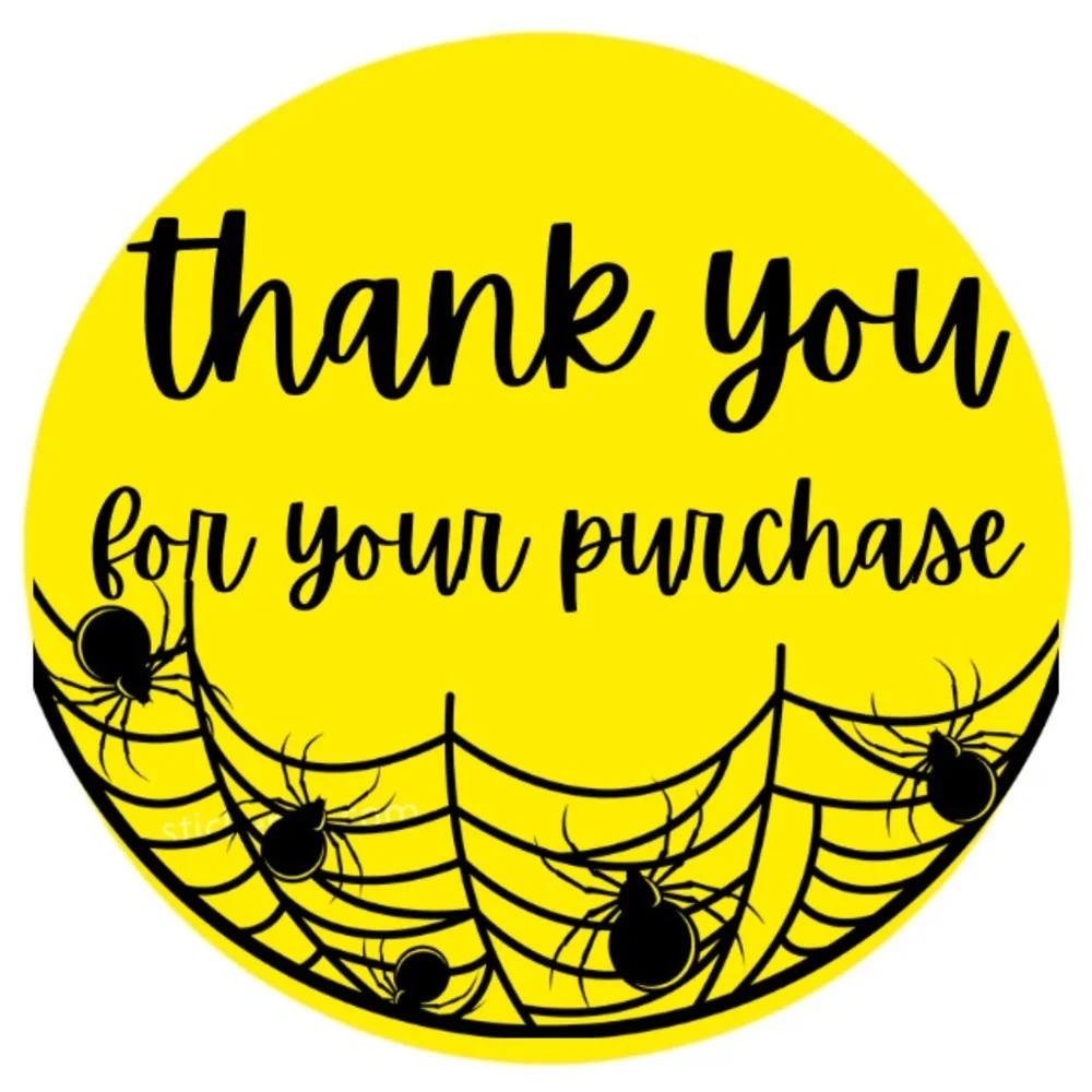 thank you for your purchase spiderweb - packaging stickers for halloween new
